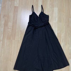 BANANA REPUBLIC Womens midi black dress, full skirt, size 0